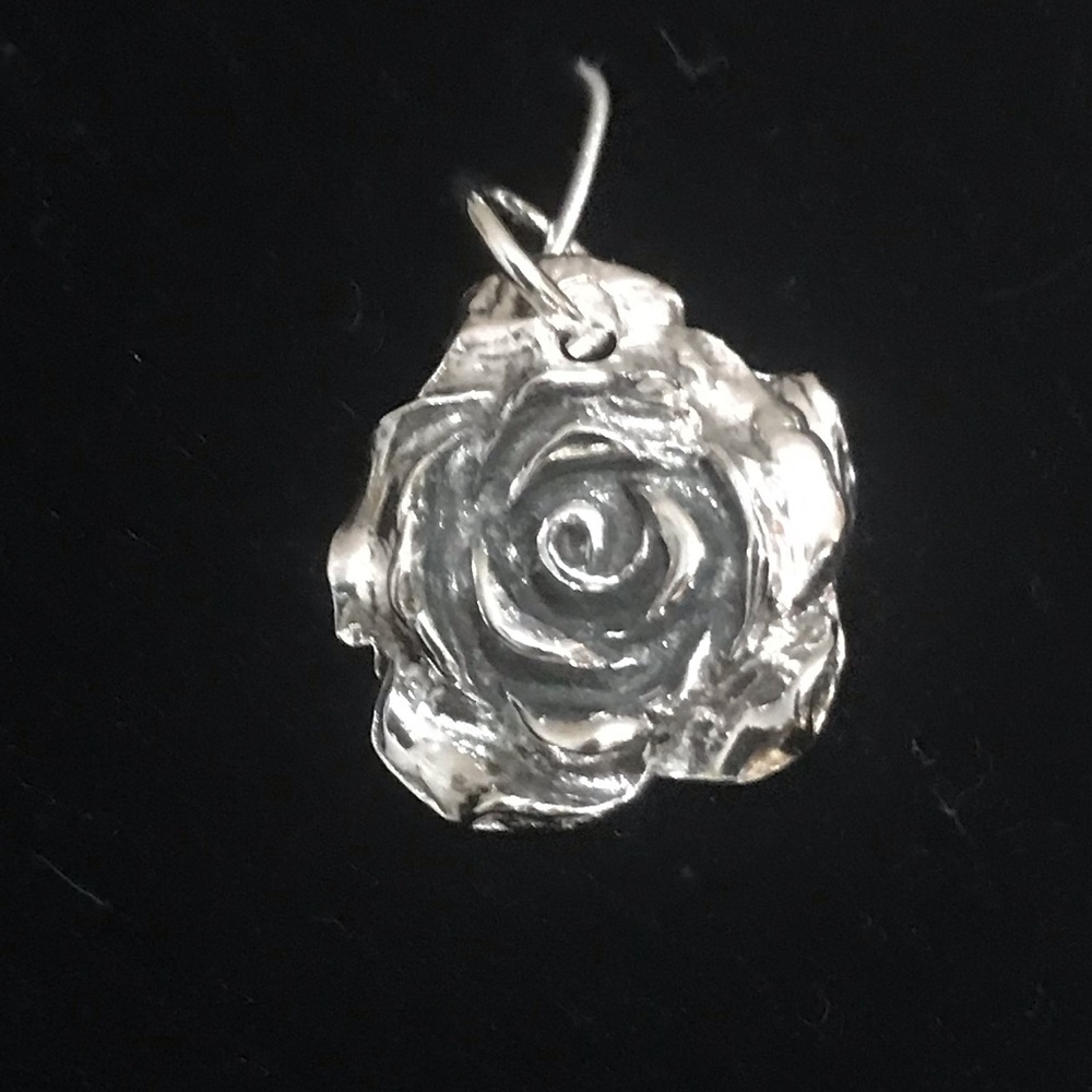 New Rose Charm- Fine Silver (PMC)